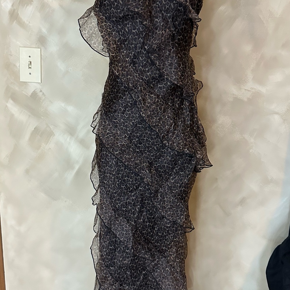 Petal & Pup Black and Gray Ruffle Maxi Dress